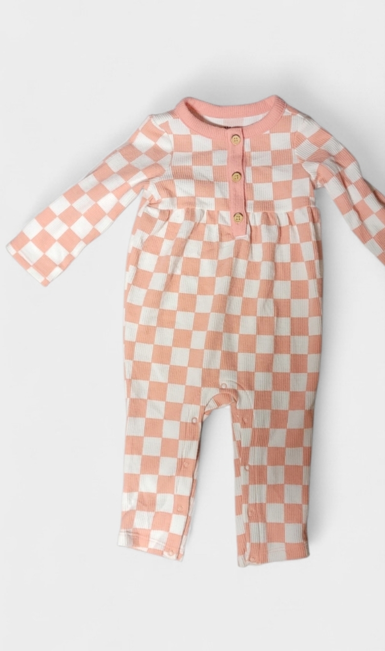 6-9 Month Cat & Jack Peach and White Knit Baby Romper